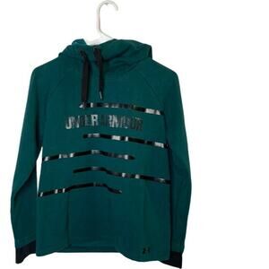 Under Armour Women's Threadborne Hoodie pullover Green jacket sz xs cowl neck